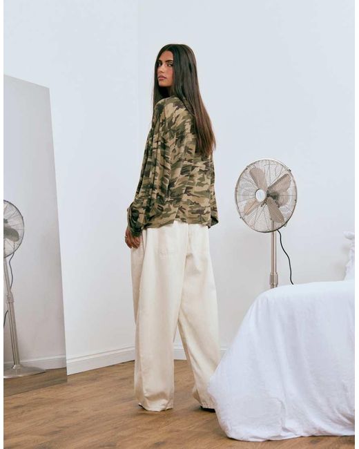 Lioness Metallic Bloom Blend Long Sleeve Crew Neck Boxy T-shirt