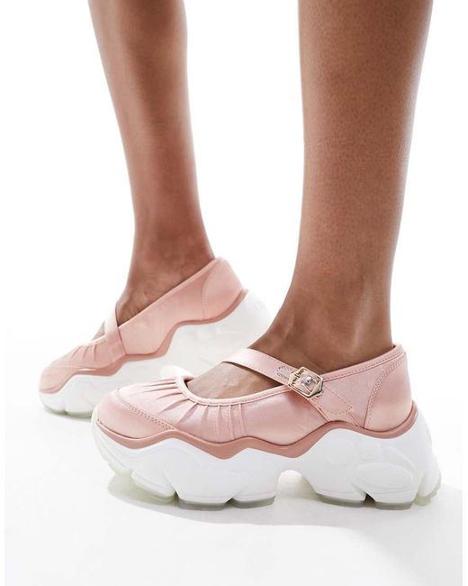 Buffalo Pink Binary Ballet Flat Sandals