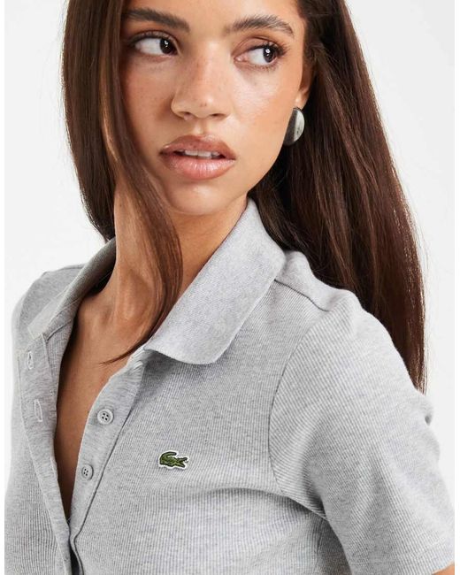 Lacoste White Maxi Jersey Polo Dress