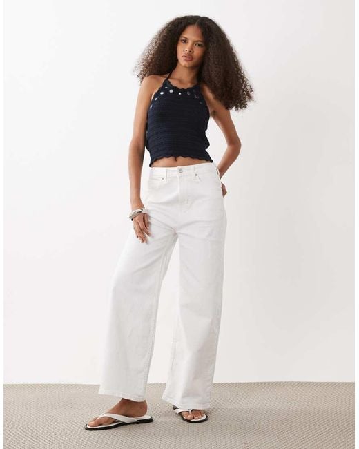 Mango Blue Teen Knitted Halterneck Top With Mirrors