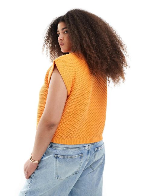 ASOS Orange Asos design curve – kastig geschnittene strickweste