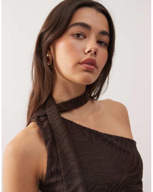 Reclaimed Vintage Multicolor One Shoulder Scarf Top