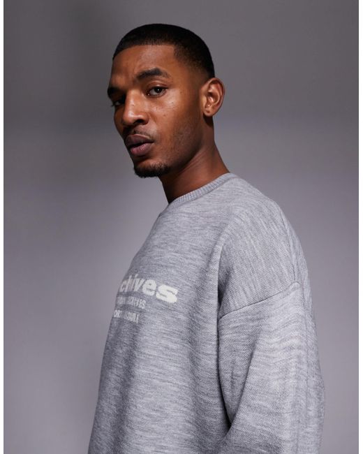 ASOS – oversize-strickpullover in Gray für Herren