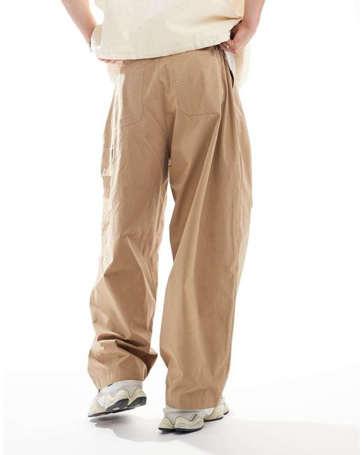 Pantalones Cargo Color Tostado De Corte Globo De -Marrón ASOS de hombre de color Natural