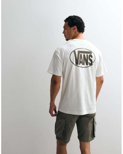 Vans White Oval Logo Loose T-Shirt for men