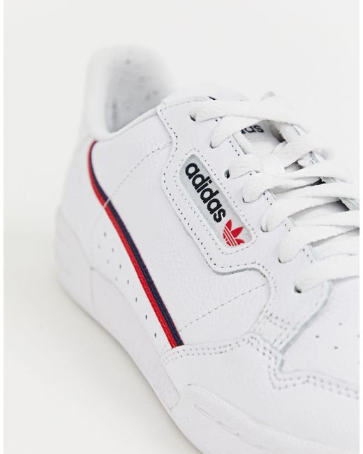 adidas originals continental 80's sneakers in white and navy