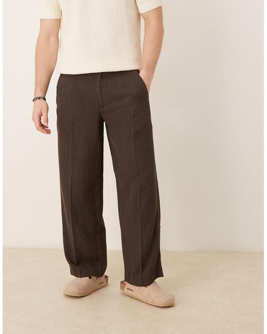 Abercrombie & Fitch Natural Baggy Pinstripe Trouser for men