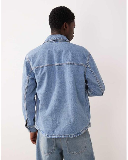 Abercrombie & Fitch Blue Denim Shacket for men
