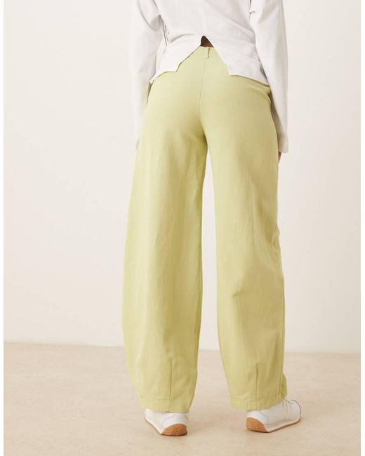 ASOS Natural Linen Blend Barrel Leg Trouser Co-ord