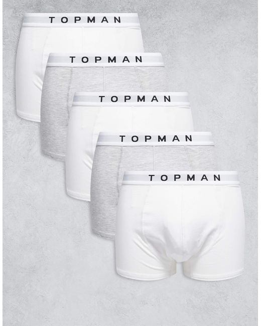 Topman Gray 5 Pack Trunk for men