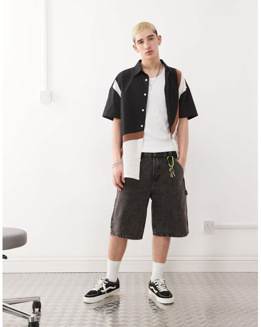 Vans – drill chore – locker geschnittene jeansshorts in Natural für Herren
