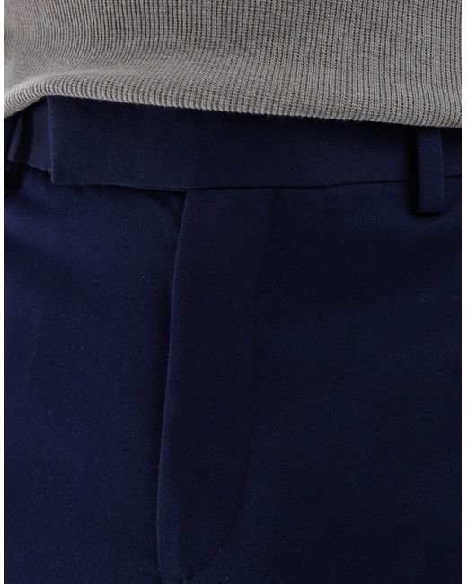 ASOS Blue Smart Relaxed Tapered Fit Pants for men