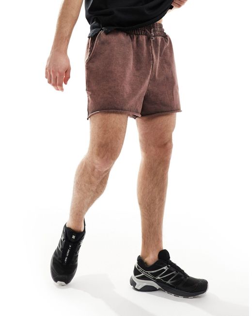 ASOS 4505 Brown Sweat Shorts With Quick Dry for men