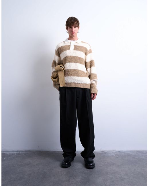 Topman – relaxed-fit-strickpullover in Brown für Herren