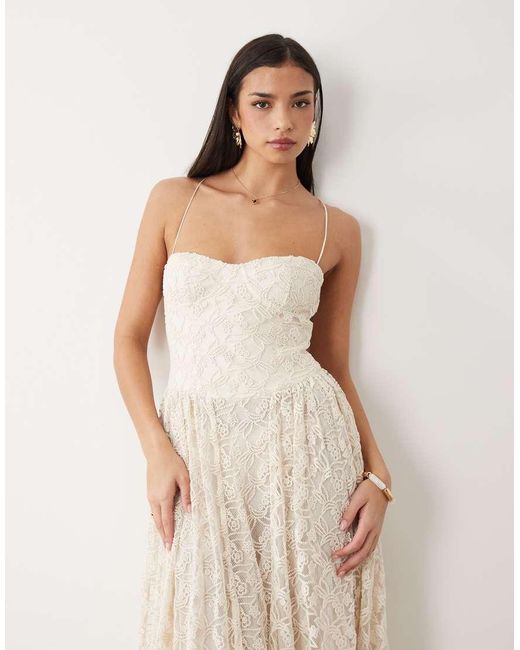 Bardot Natural Estie Broderie Maxi Dress