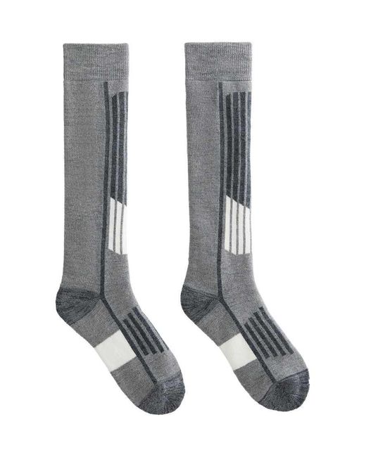 Oysho Gray Primaloft® Yarn Woolmark® Wool Blend Long Ski Socks
