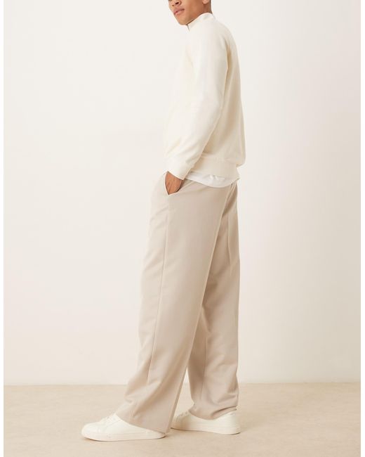 ASOS – elegante hose mit weitem bein in Natural für Herren