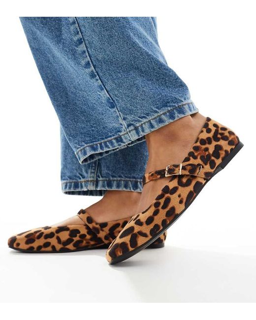 ASOS Blue Wide Fit Lottie Mary Jane Ballet Flats
