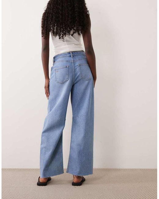 Nobody's Child Blue Stretch Horseshoe Seam Detail Jeans