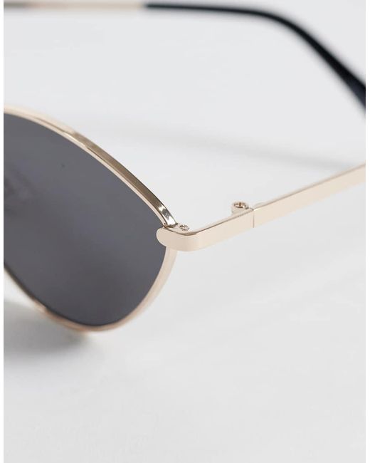 ASOS White Metal Angled Sunglasses