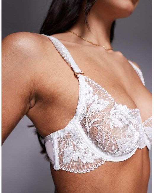 Bluebella White Gabriella Floral Embroidered Wired Bra