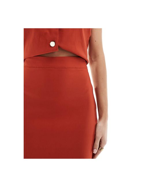 Vesper Red Maxi Skirt Co-ord