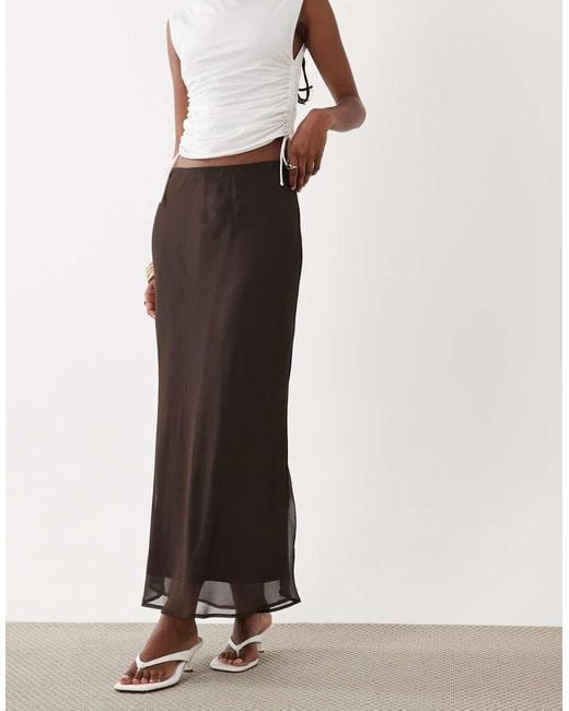 Vila White Chiffon Maxi Skirt