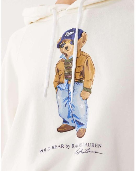 Polo Ralph Lauren White Polo Bear Hoodie