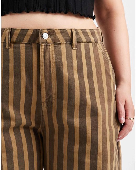 ASOS Multicolor Asos design curve – barrel leg-hose mit verwaschenem streifenmuster