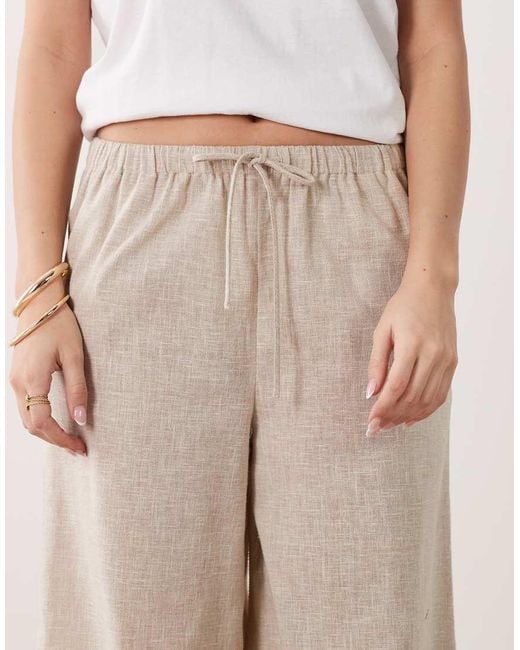 Wednesday's Girl Natural Wednesdays Girl Tie Waist Linen Trousers