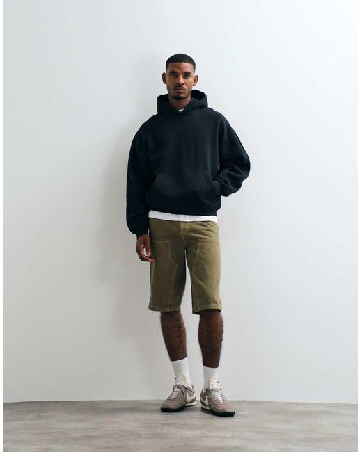 Nike Blue Chest Logo Oversized Heavyweight Hoodie for men