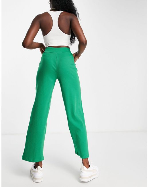 Pantaloni con fondo ampio a vita alta a coste verdi di PUMA in Verde | Lyst