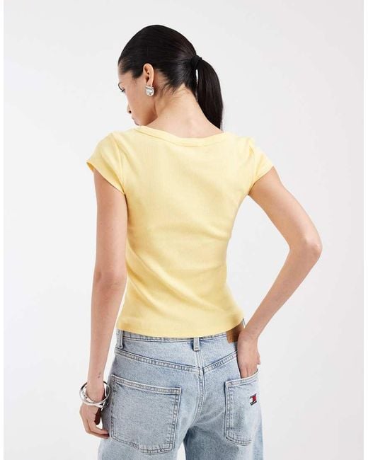 Tommy Hilfiger Yellow Badge Slim Fit Rib T-Shirt