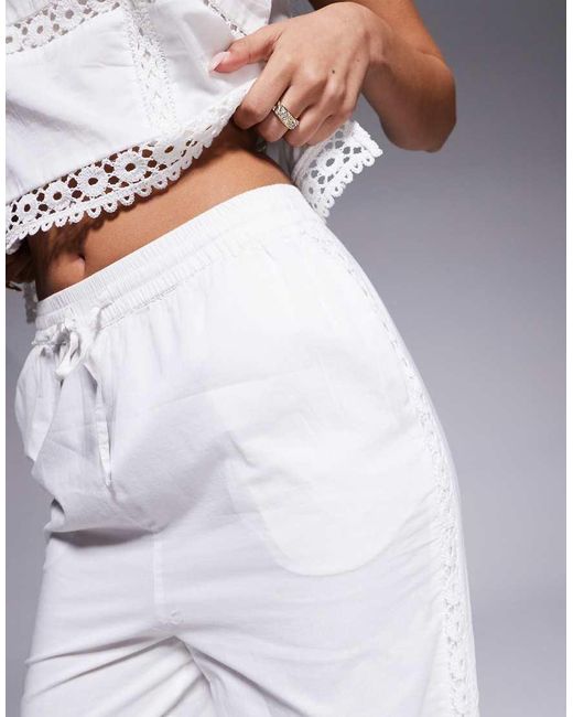 River Island Broek Met Kanten Inzetstuk in het Gray