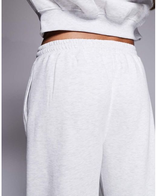 Kaiia Gray Cotton Rich Embroidered Logo Wide Leg joggers Co-ord