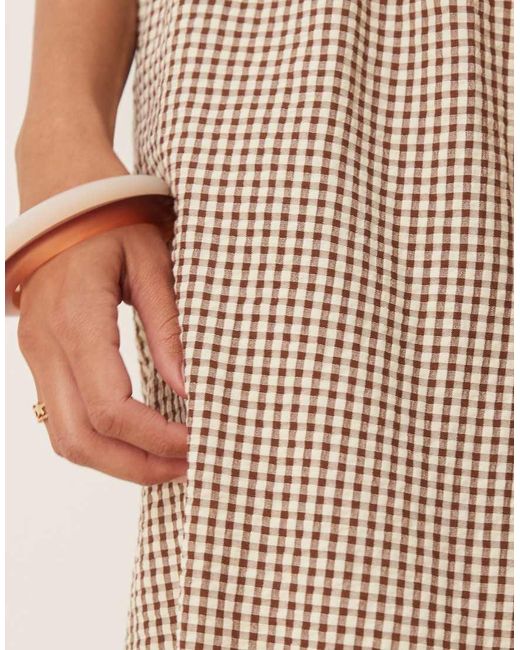 Pantaloni A Fondo Ampio Color Latticello A Quadretti di ASOS in Natural
