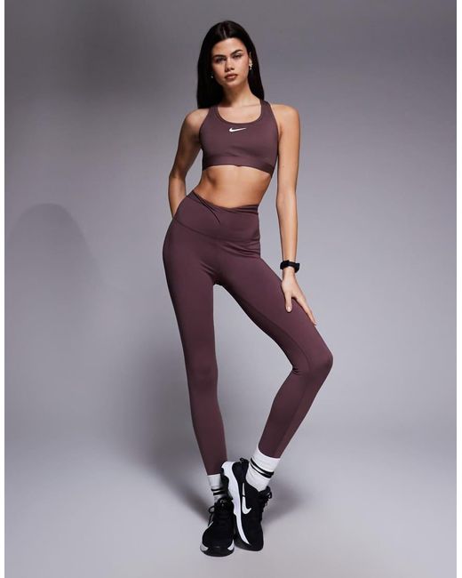 Nike Purple Swoosh Medium Support Sports Bra
