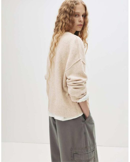 Pull&Bear Natural Cardigan With Raglan Sleeves And Buttons
