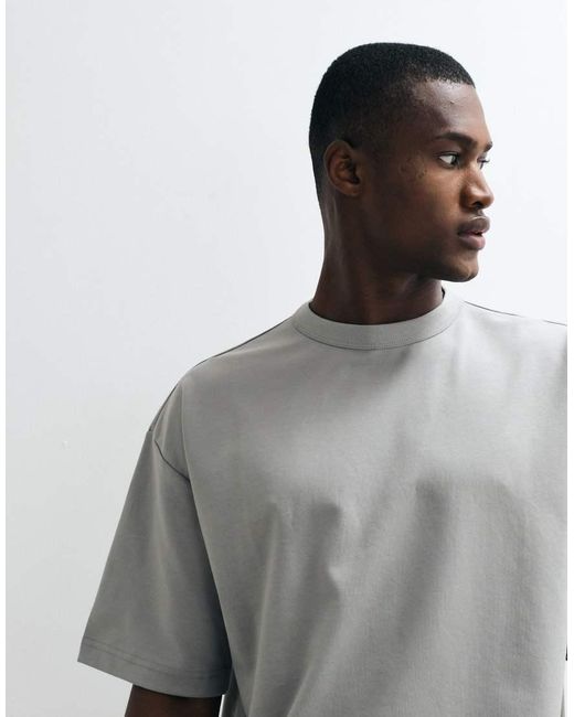 ASOS Gray Breathemax Heavyweight Boxy Oversized T-Shirt for men