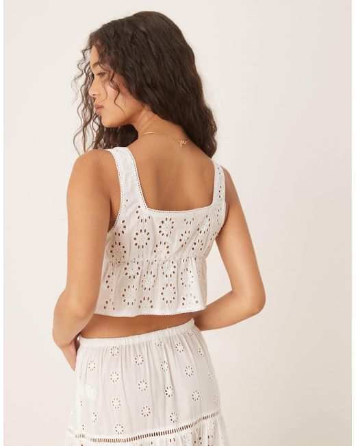 Iisla & Bird Natural Broderie Double Tie Beach Waistcoat Co-ord