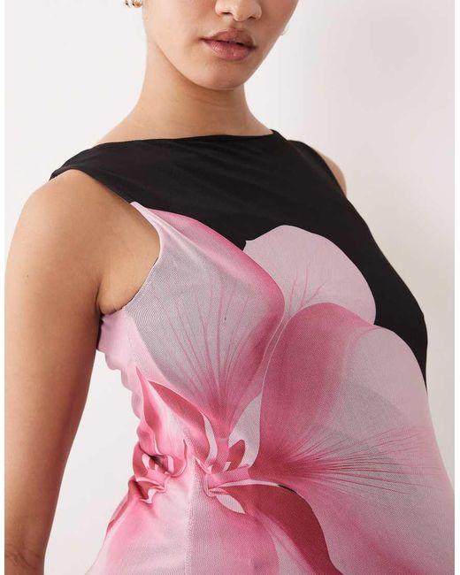 Mama.licious Pink Mamalicious Maternity Sleeveless Mesh Midi Dress