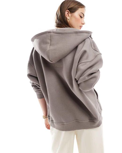 Felpa Con Cappuccio Oversize Con Zip di Tala in White