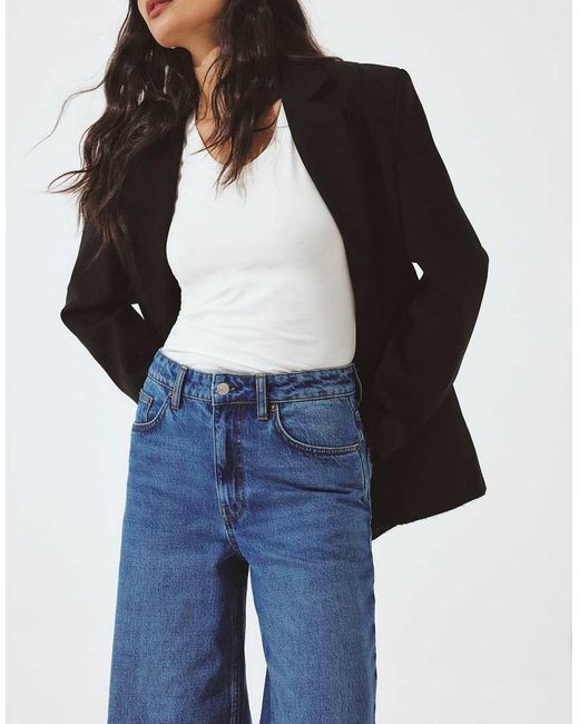 NA-KD Blue Alley High Waist Wide Jeans