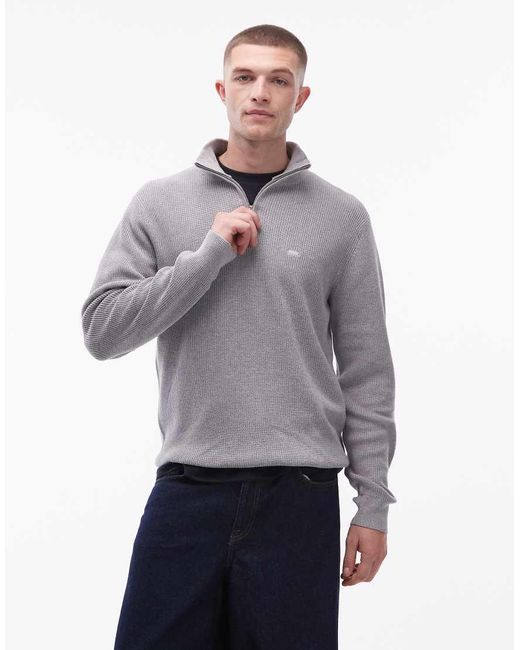 Levi's Trui Met Kwartrits in het Gray voor heren