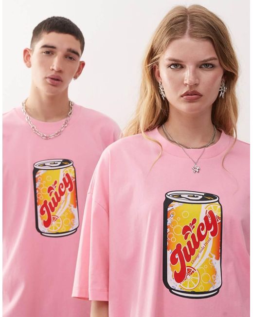 Camiseta Con Estampado Gráfico De Lata De Refresco De Collusion de color Pink