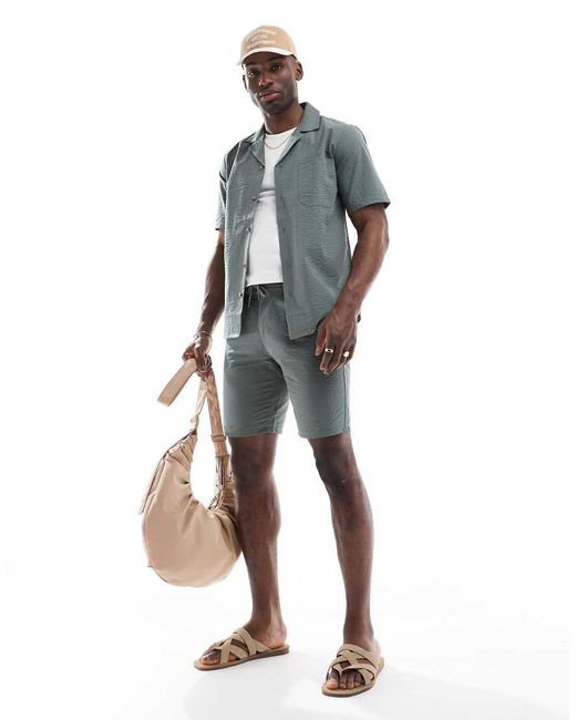 Camisa Caqui De Sirsaca De (Parte De Un Conjunto)-Verde Only & Sons de hombre de color Blue