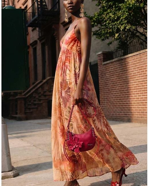 Desigual White Printed Maxi Dress