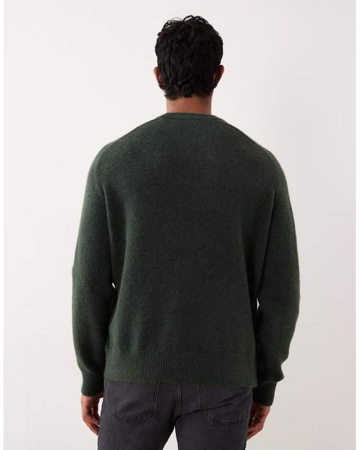 SELECTED Green Boxy Alpaca Blend Jumper for men