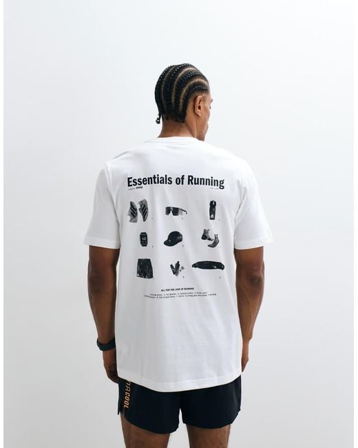 Adidas Originals White Adidas Running T-shirt With Back Print for men