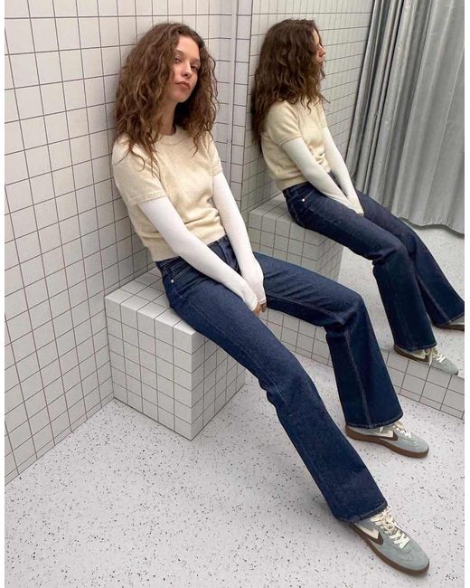 Bershka Gray Tall Low Waist Bootcut Jeans
